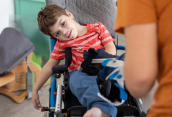 young boy with cerebral palsy
